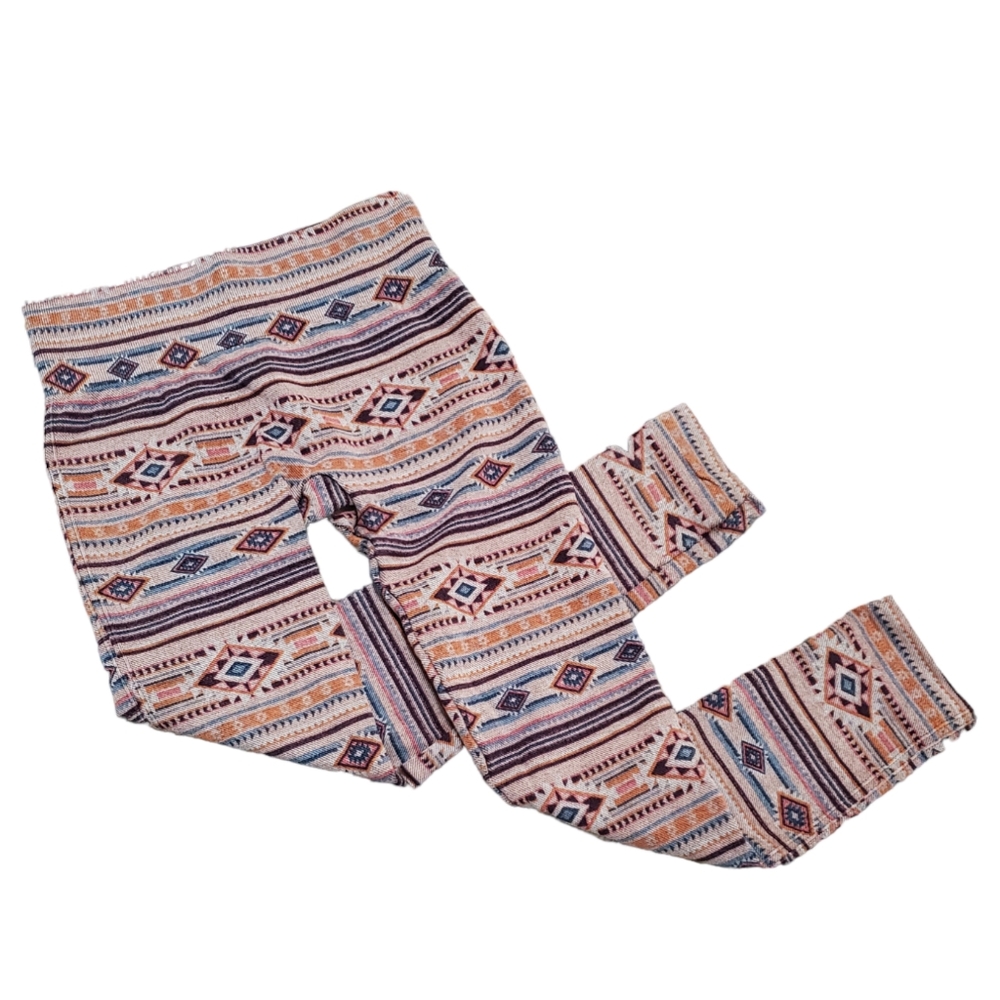 First Looks by Hue Navajo Stripe Southwest Print Knit Legging Pink Multi S/M